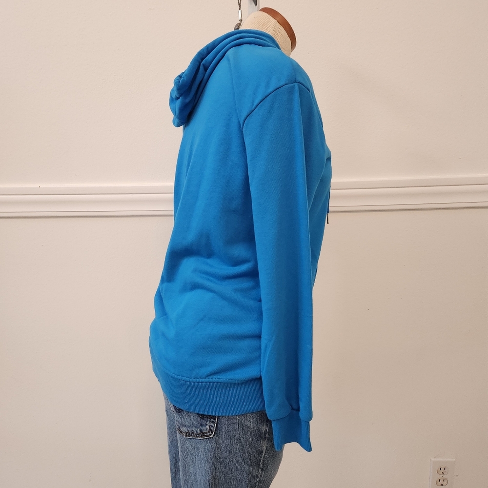 Pangaia X Haroshi BE@RBRICK Recycled Cotton Hoodie Cobalt Blue Unisex - Picture 7 of 13